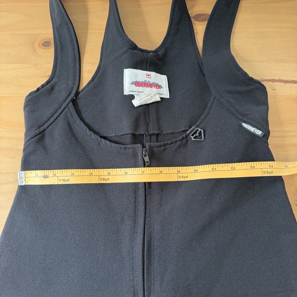 Obermeyer Vtg Black Overall Bib Snow Suit Sz 8 LONG Stirrup Wool Blend One Piece - Picture 7 of 12